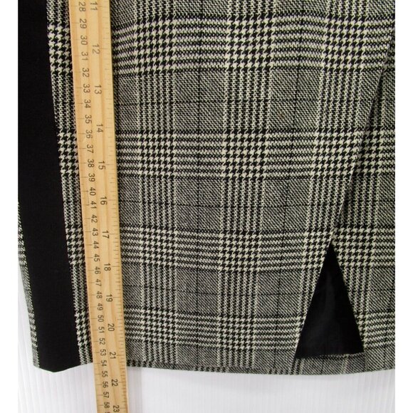 J Crew Skirt 10P Petites Gray Wool Blend Wrap Career Plaid Zip Up * - Picture 4 of 8